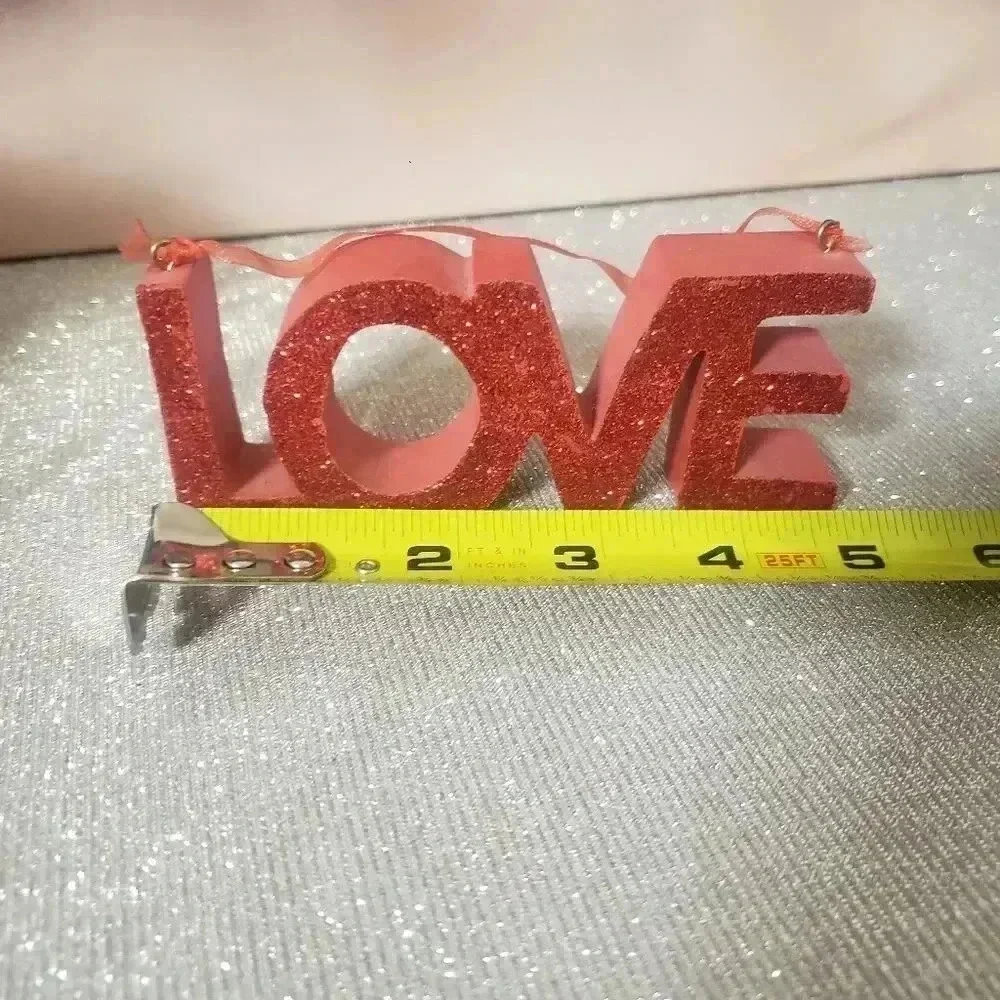 Red Love Glitter Ornament